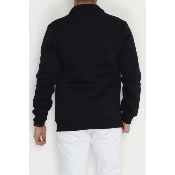 3 İplik Şardonlu Fermuarlı Erkek Sweat Lacivert - 42568.1937.