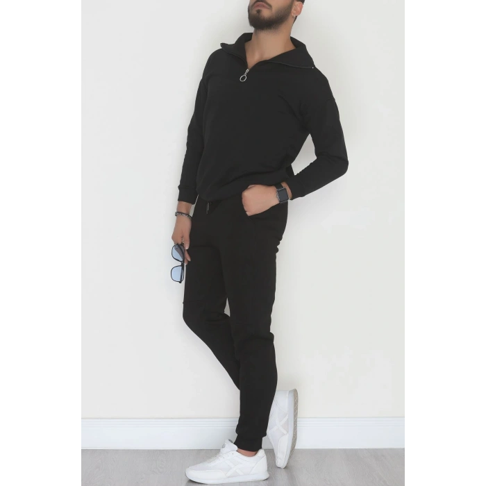 3 İplik Şardonlu Kargo Cepli Erkek Eşofman Altı Siyah - 42652.1937.