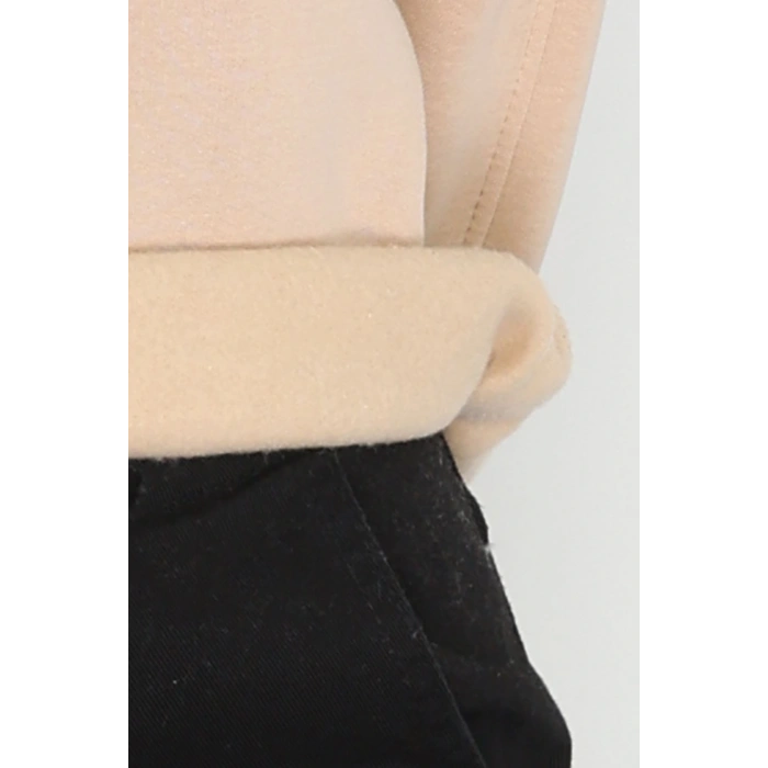 3 İplik Şardonlu Oversize Sweat Bej - 50922.1878.