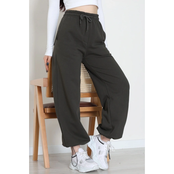 3 İplik Şardonlu Paça Stoperli Eşofman Altı Haki - 52069.2113.