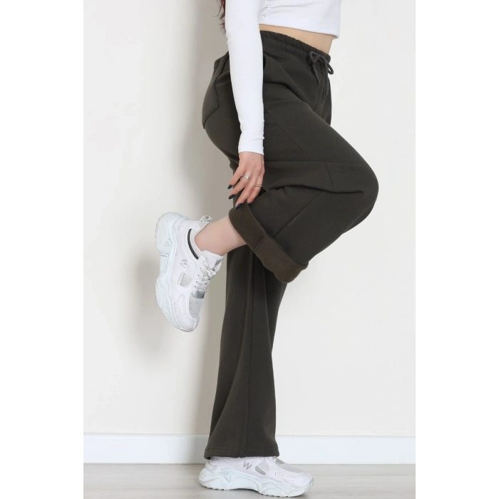 3 İplik Şardonlu Paça Stoperli Eşofman Altı Haki - 52069.2113.