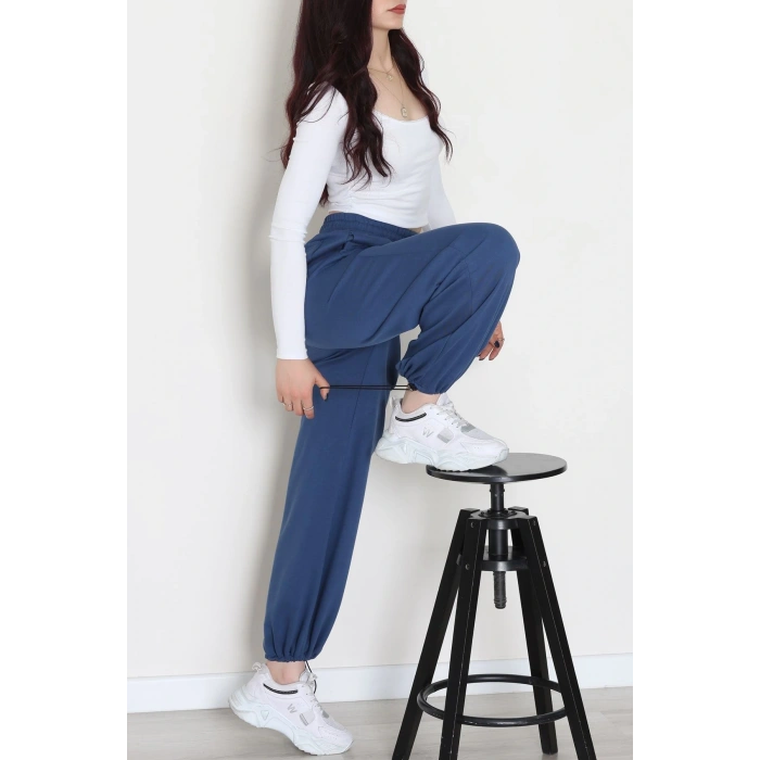 3 İplik Şardonlu Paça Stoperli Eşofman Altı İndigo - 52069.2113.