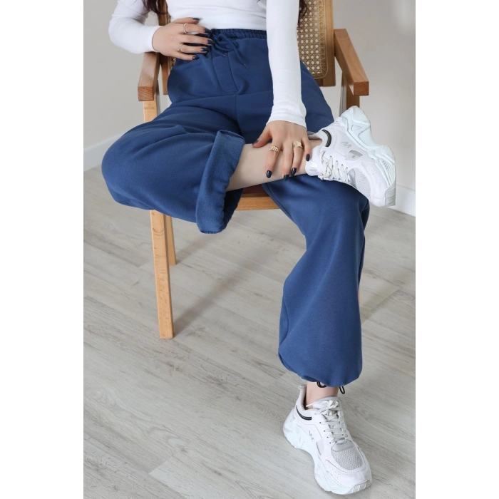 3 İplik Şardonlu Paça Stoperli Eşofman Altı İndigo - 52069.2113.