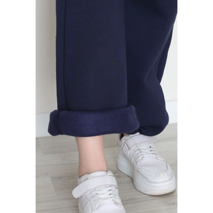 3 İplik Şardonlu Paça Stoperli Eşofman Altı Lacivert - 52069.2113.