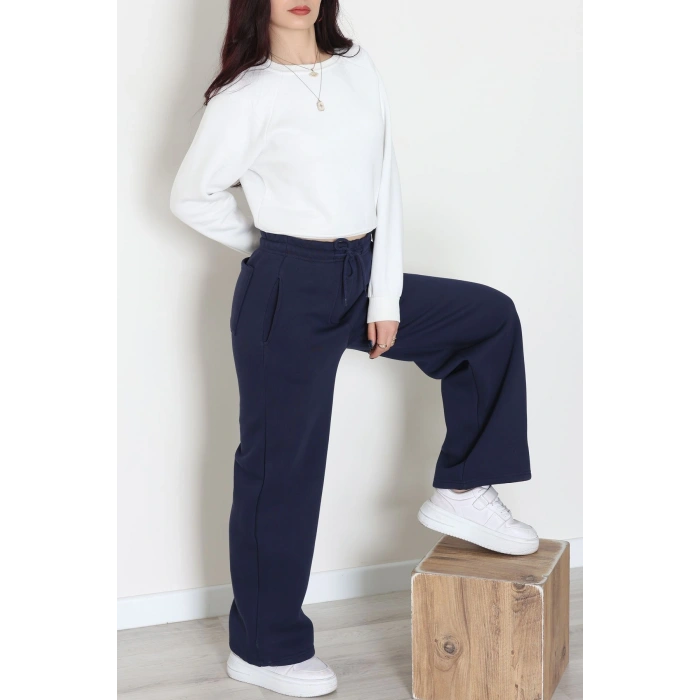 3 İplik Şardonlu Paça Stoperli Eşofman Altı Lacivert - 52069.2113.