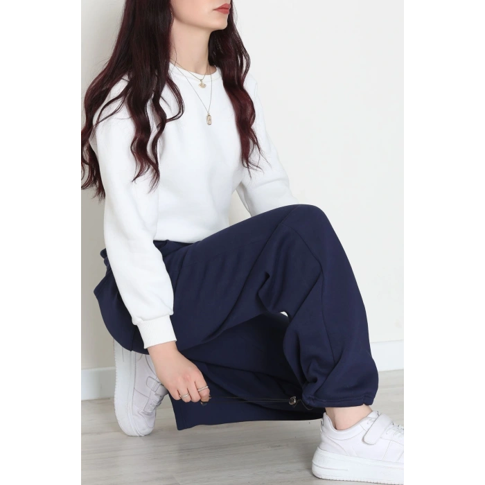 3 İplik Şardonlu Paça Stoperli Eşofman Altı Lacivert - 52069.2113.