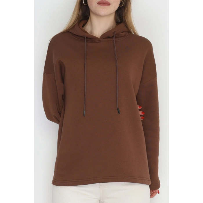 3 İplik Şardonlu Sweat Kahve - 42610.1878.