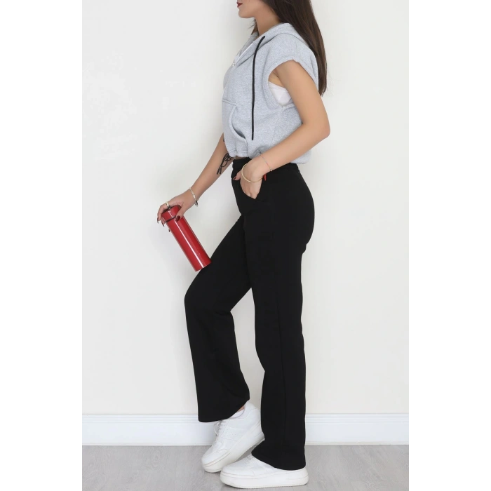 3 İplik Şardonlu Yelek Açıkgri - 42201.1857.