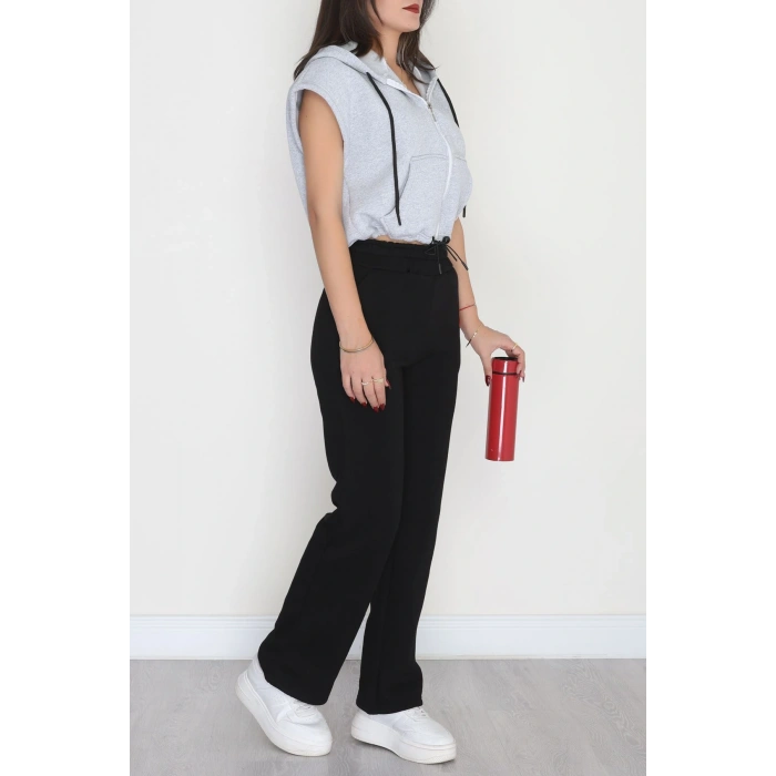 3 İplik Şardonlu Yelek Açıkgri - 42201.1857.