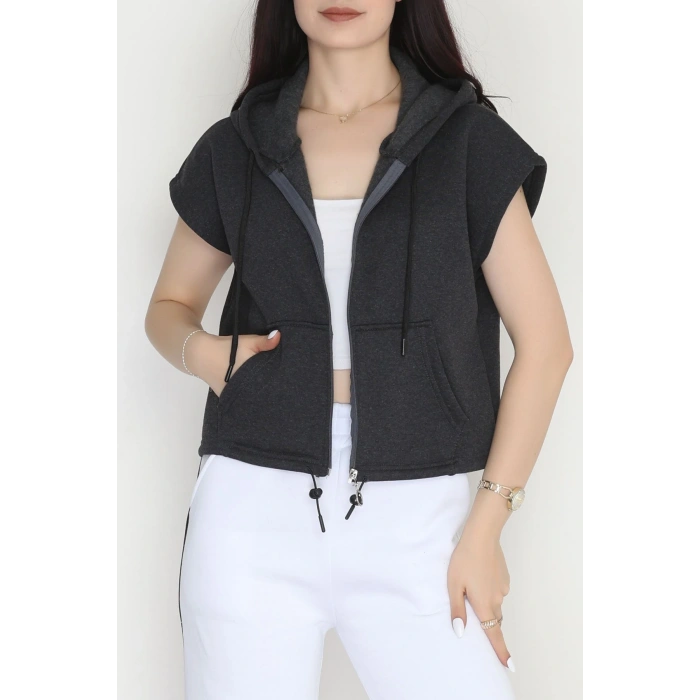 3 İplik Şardonlu Yelek Antrasit - 42201.1857.