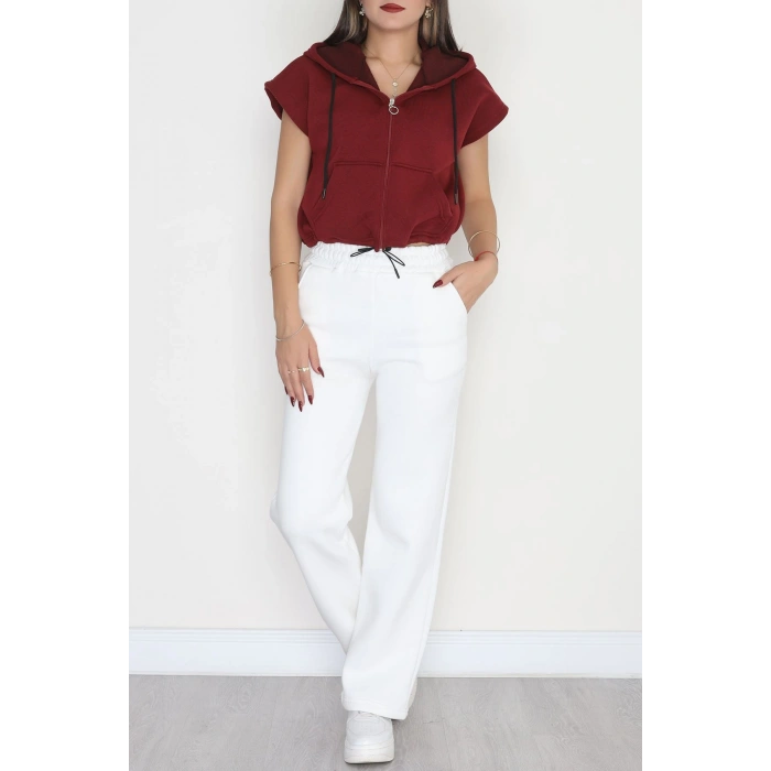 3 İplik Şardonlu Yelek Bordo - 42201.1857.