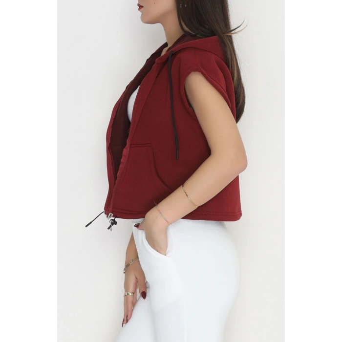 3 İplik Şardonlu Yelek Bordo - 42201.1857.