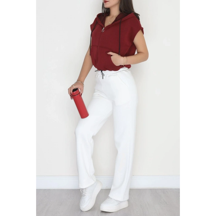 3 İplik Şardonlu Yelek Bordo - 42201.1857.