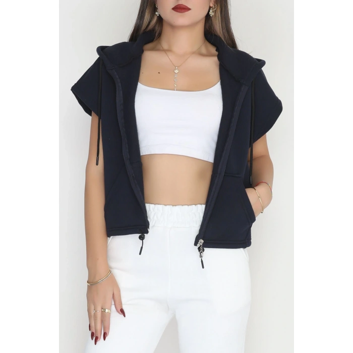 3 İplik Şardonlu Yelek Lacivert - 42201.1857.