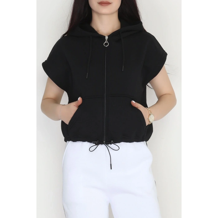 3 İplik Şardonlu Yelek Siyah - 42201.1857.