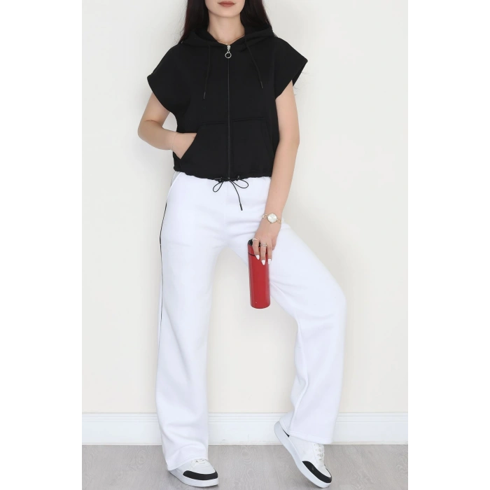 3 İplik Şardonlu Yelek Siyah - 42201.1857.