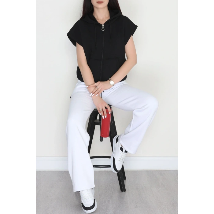 3 İplik Şardonlu Yelek Siyah - 42201.1857.