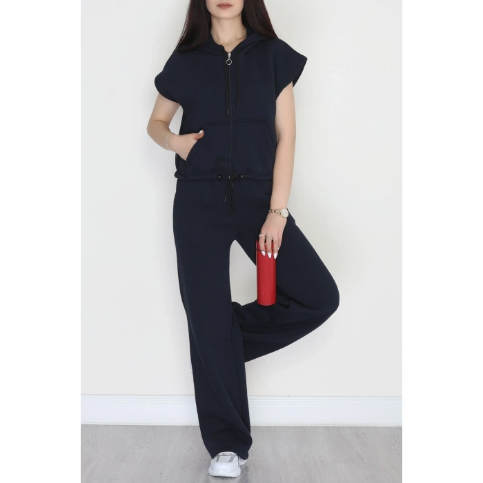 3 İplik Şardonlu Yelekli Takım Lacivert - 42200.1857.