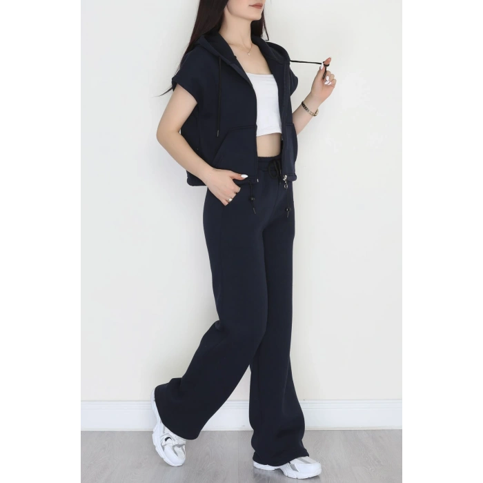 3 İplik Şardonlu Yelekli Takım Lacivert - 42200.1857.