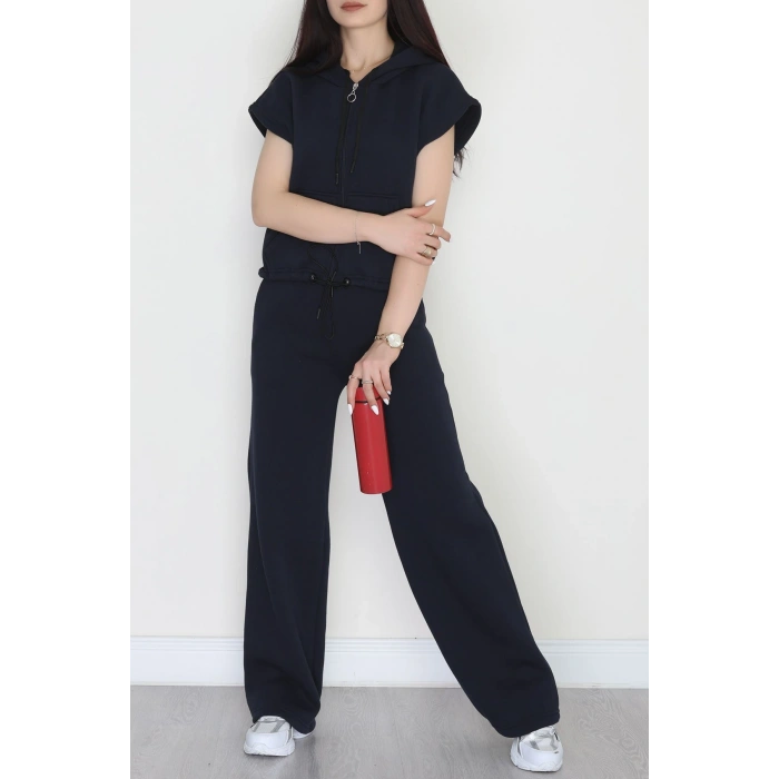 3 İplik Şardonlu Yelekli Takım Lacivert - 42200.1857.