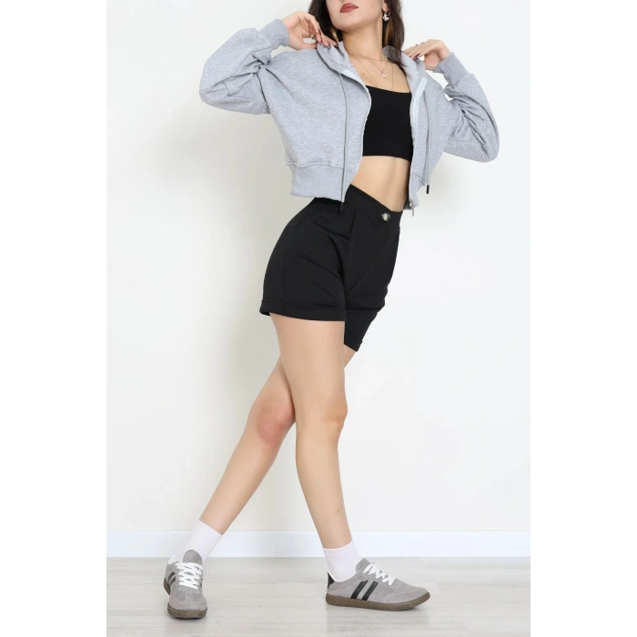 3 İplik Şardonsuz Balon Kol Crop Sweat Grimelanj - 80773.1878.