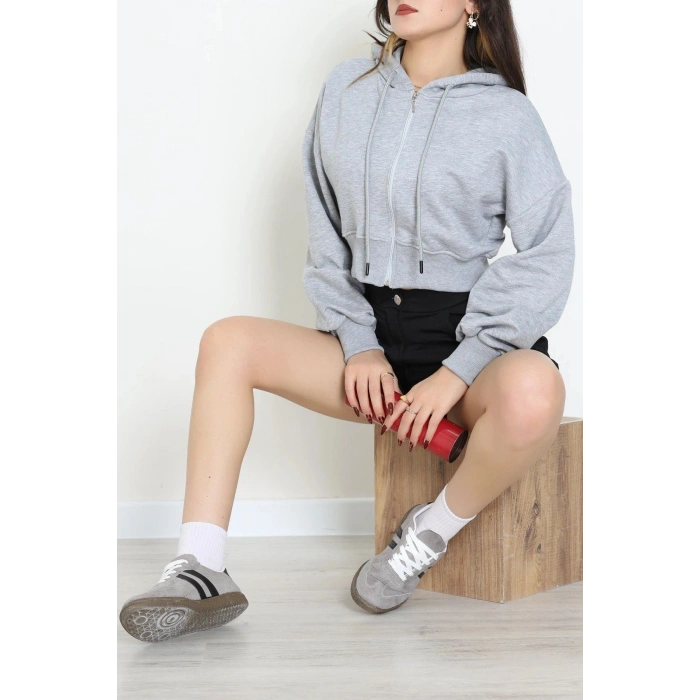 3 İplik Şardonsuz Balon Kol Crop Sweat Grimelanj - 80773.1878.