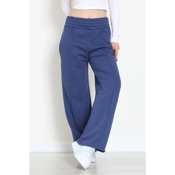 3 İplik Şardonsuz Bol Paça Eşofman Altı İndigo - 80807.1878.