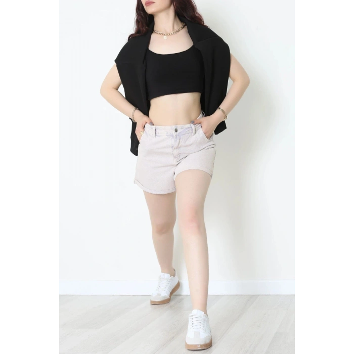 3 İplik Şardonsuz Fermuarlı Şeritli Oversize Sweat Siyah - 80772.1878.