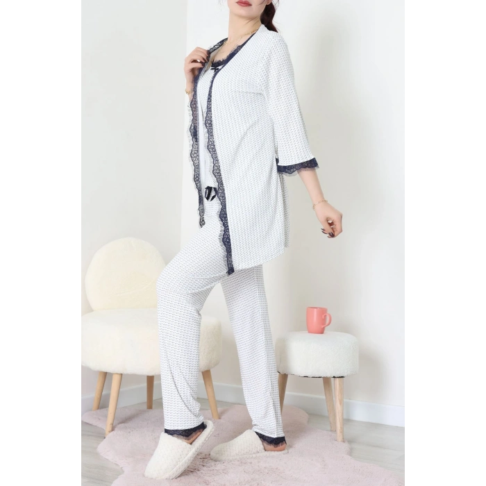 3Lü Pijama Seti Beyaz - 52170.2123.