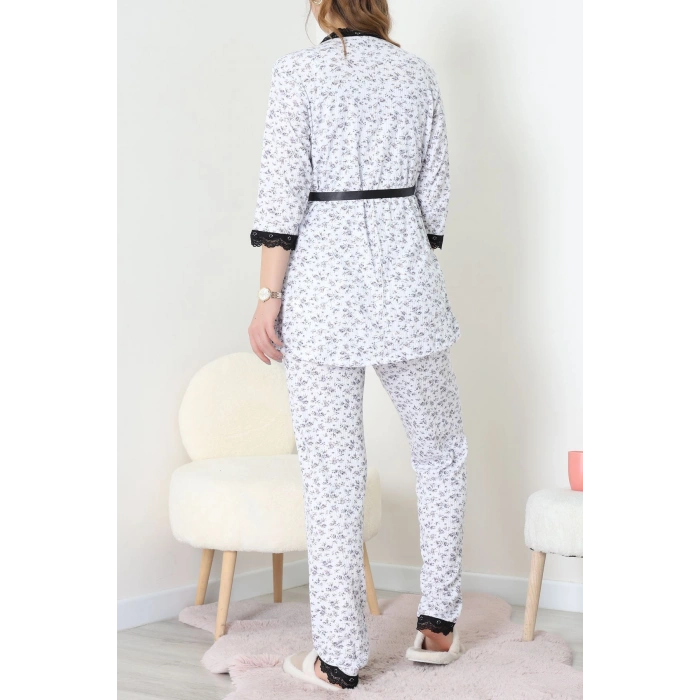 3Lü Pijama Seti Beyazçiçek - 52170.2123.