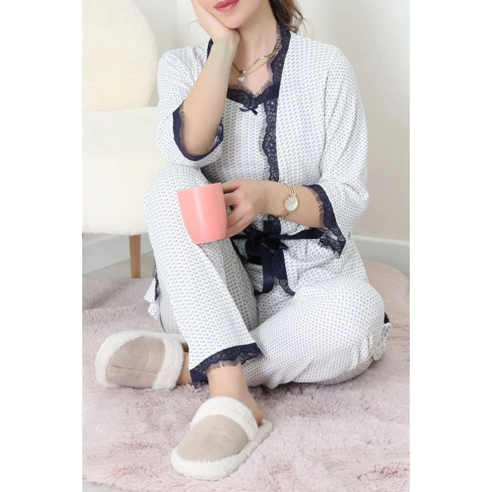 3Lü Pijama Seti Ekrupuantiye - 52170.2123.