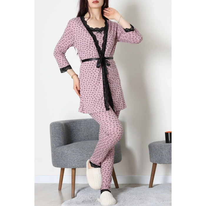3Lü Pijama Seti Gülkurusu - 52170.2123.