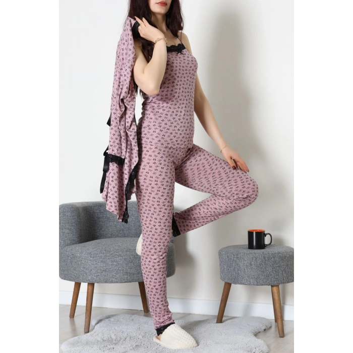 3Lü Pijama Seti Gülkurusu - 52170.2123.