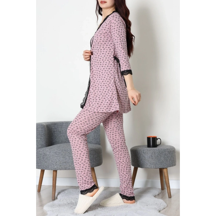 3Lü Pijama Seti Gülkurusu - 52170.2123.