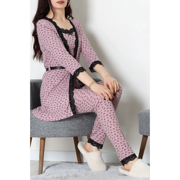 3Lü Pijama Seti Gülkurusu - 52170.2123.