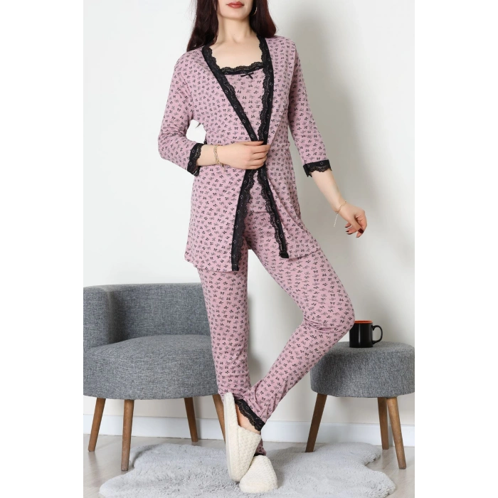 3Lü Pijama Seti Gülkurusu - 52170.2123.