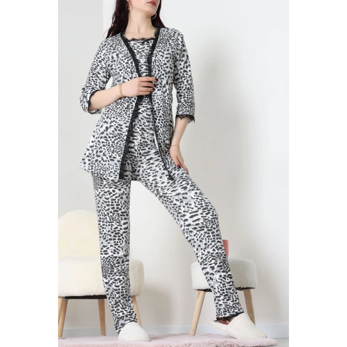3Lü Pijama Seti Leopar - 52170.2123.