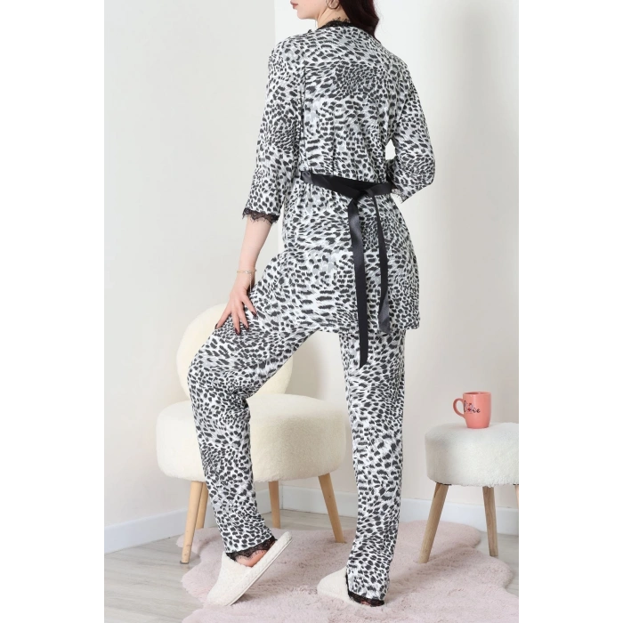 3Lü Pijama Seti Leopar - 52170.2123.