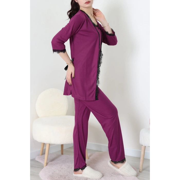 3Lü Pijama Seti Mor - 52170.2123.