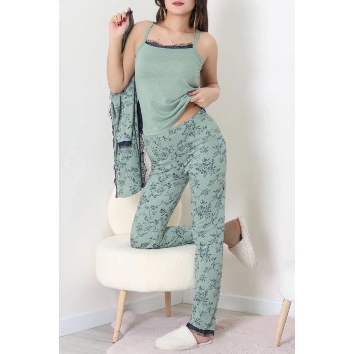 3Lü Pijama Seti Yeşil - 52170.2123.