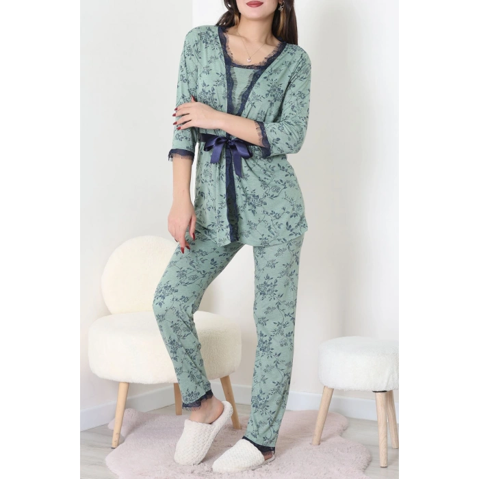 3Lü Pijama Seti Yeşil - 52170.2123.