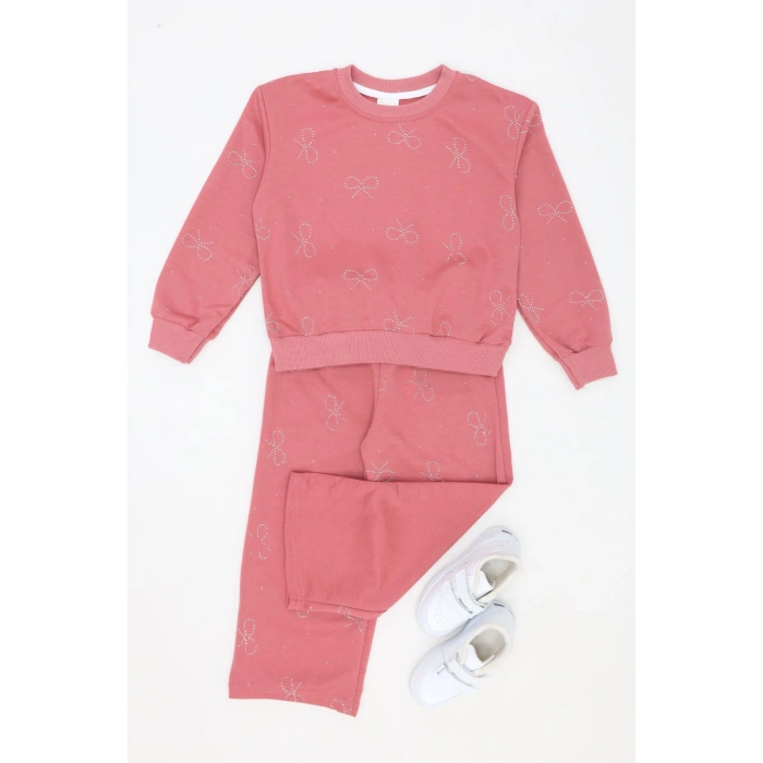 4-10 Yaş İki İplik Şardonsuz Çocuk Takım Gülkurusu - 55043.1776.