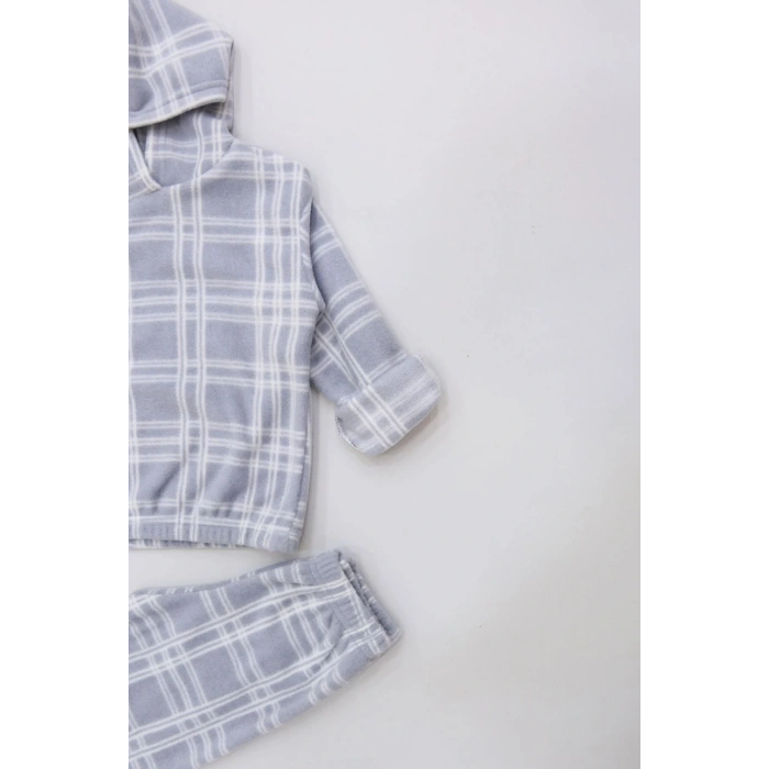 4-10 Yaş Polar Kapşonlu İkili Takım Gribeyaz - 52076.1776.