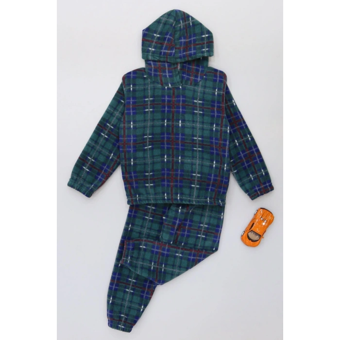 4-10 Yaş Polar Kapşonlu İkili Takım Yeşilekose - 52076.1776.