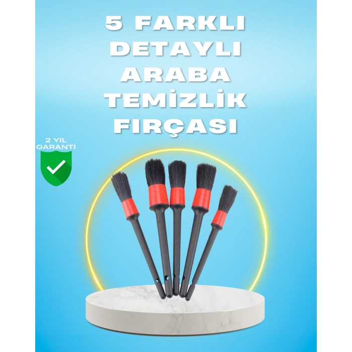 5'li Araba Temizlik Fırçaları-Farklı Boyutlu Fırçalarla Derinlemesine Temizlik