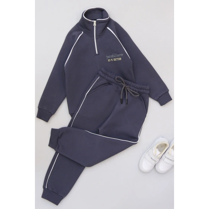 5-12 Yaş 3 İplik Şardonlu Biyeli Takım Antrasit - 60200.1867.