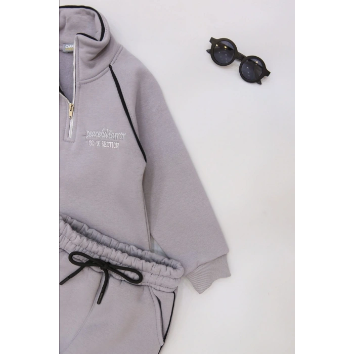 5-12 Yaş 3 İplik Şardonlu Biyeli Takım Dumangri - 60200.1867.