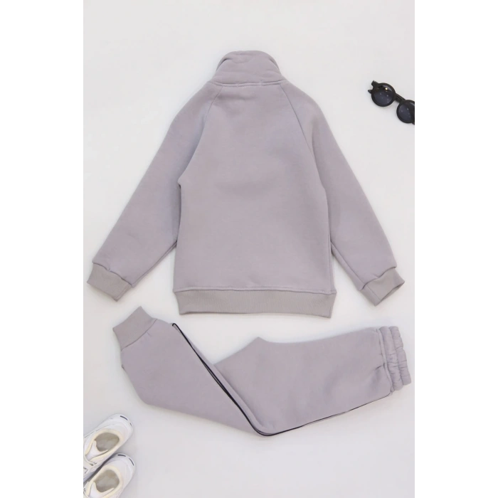 5-12 Yaş 3 İplik Şardonlu Biyeli Takım Dumangri - 60200.1867.