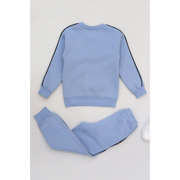 5-12 Yaş 3 İplik Şardonlu Biyeli Takım Mavi - 60210.1867.