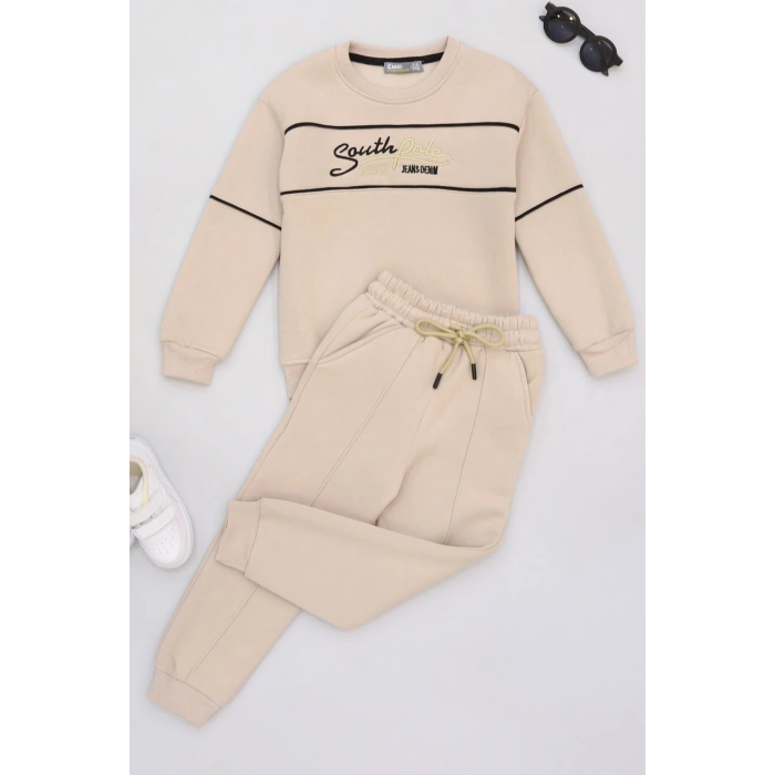 5-12 Yaş 3 İplik Şardonlu Takım Bej - 60220.1867.
